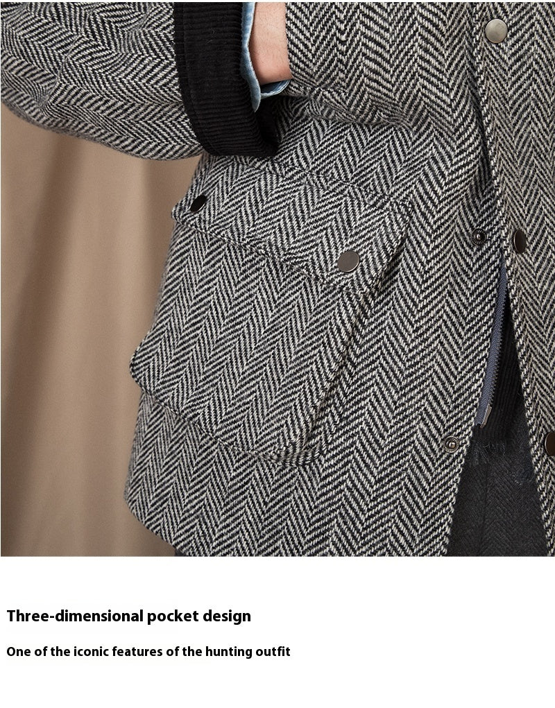 Men’s Heavy Wool Herringbone Jacket