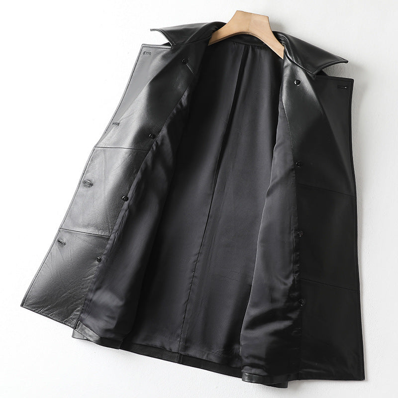 Women’s Loose Black Leather Fashion Blazer, Sizes M-3XL