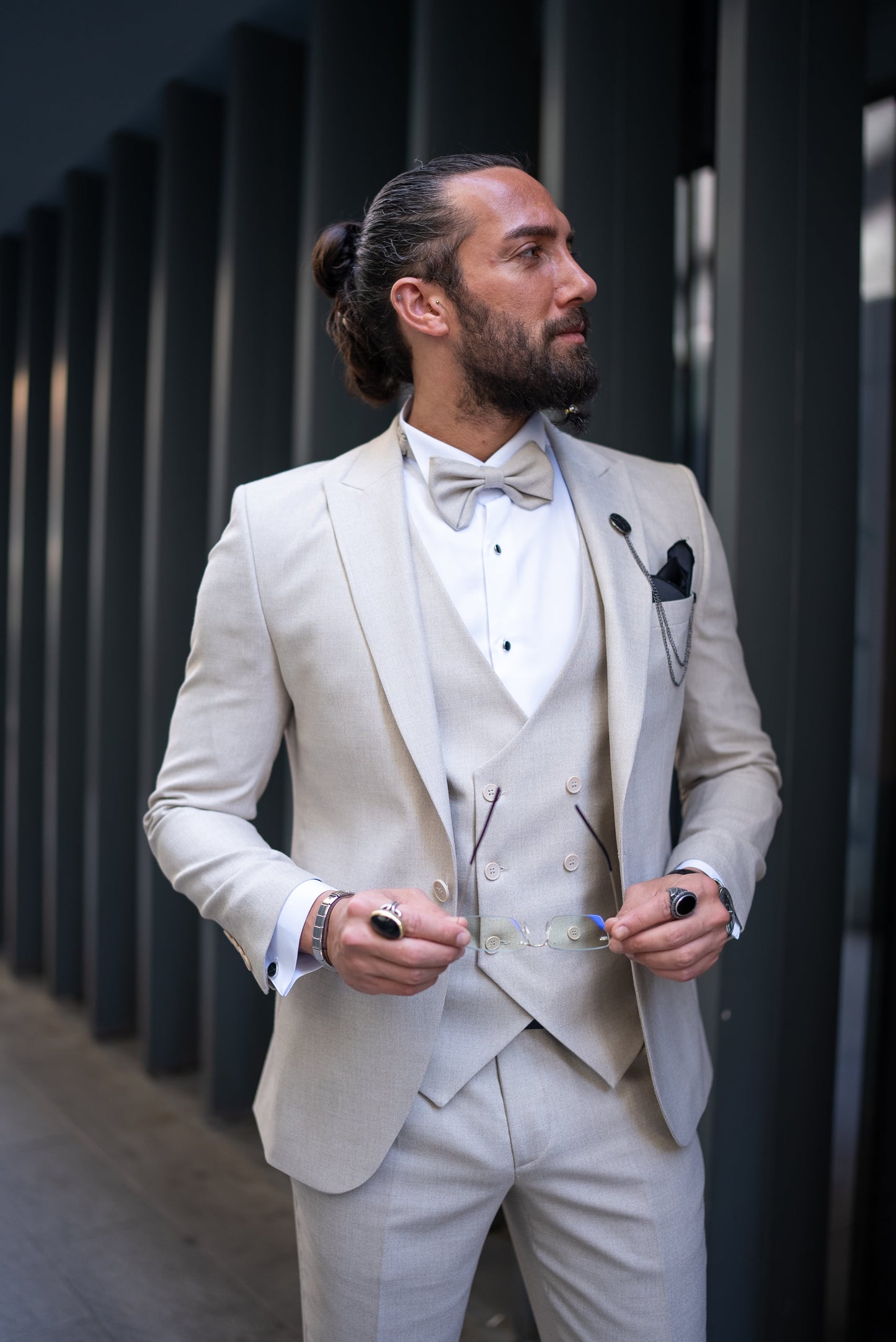 Beige Luxe Formal Tuxedo Set