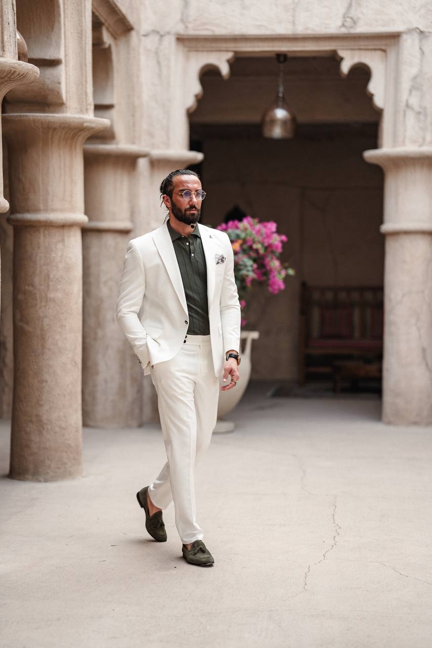 Crisp White Summer Occasion Suit