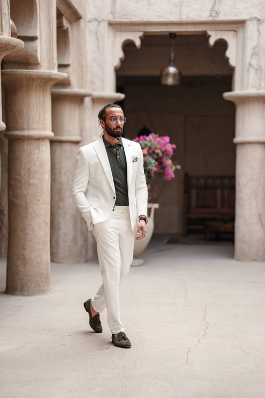 Crisp White Summer Occasion Suit