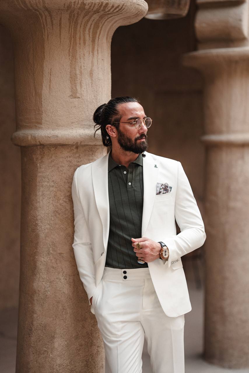 Crisp White Summer Occasion Suit