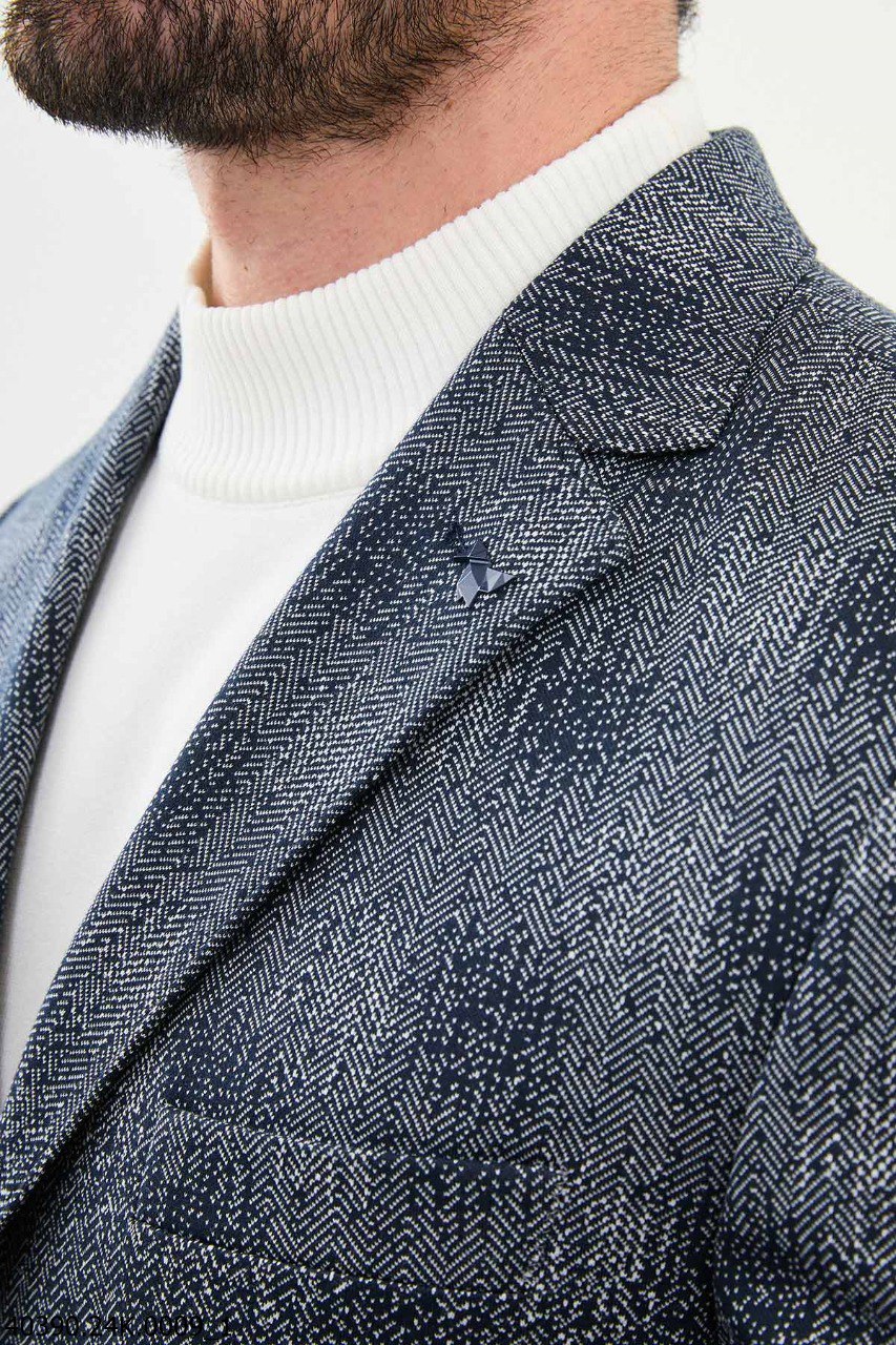 Navy Textured Blazer