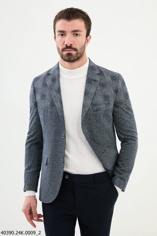 Navy Textured Blazer