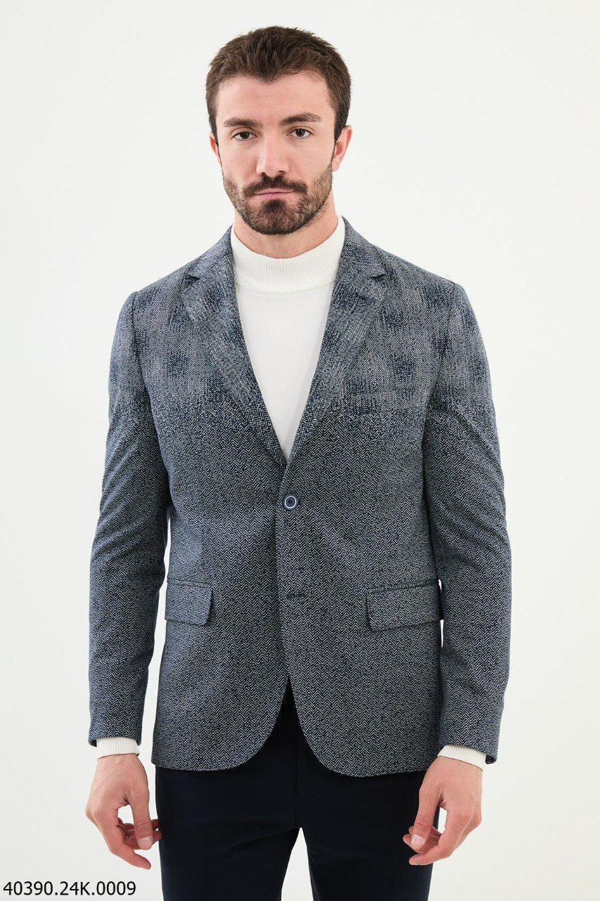 Navy Textured Blazer