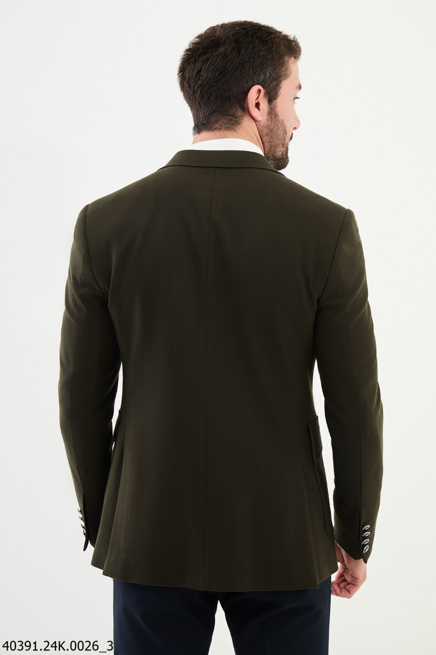 Olive Green Casual Fit Blazer