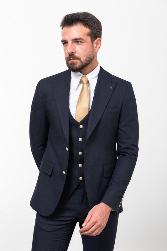 Man in a Black Double Breasted Suit