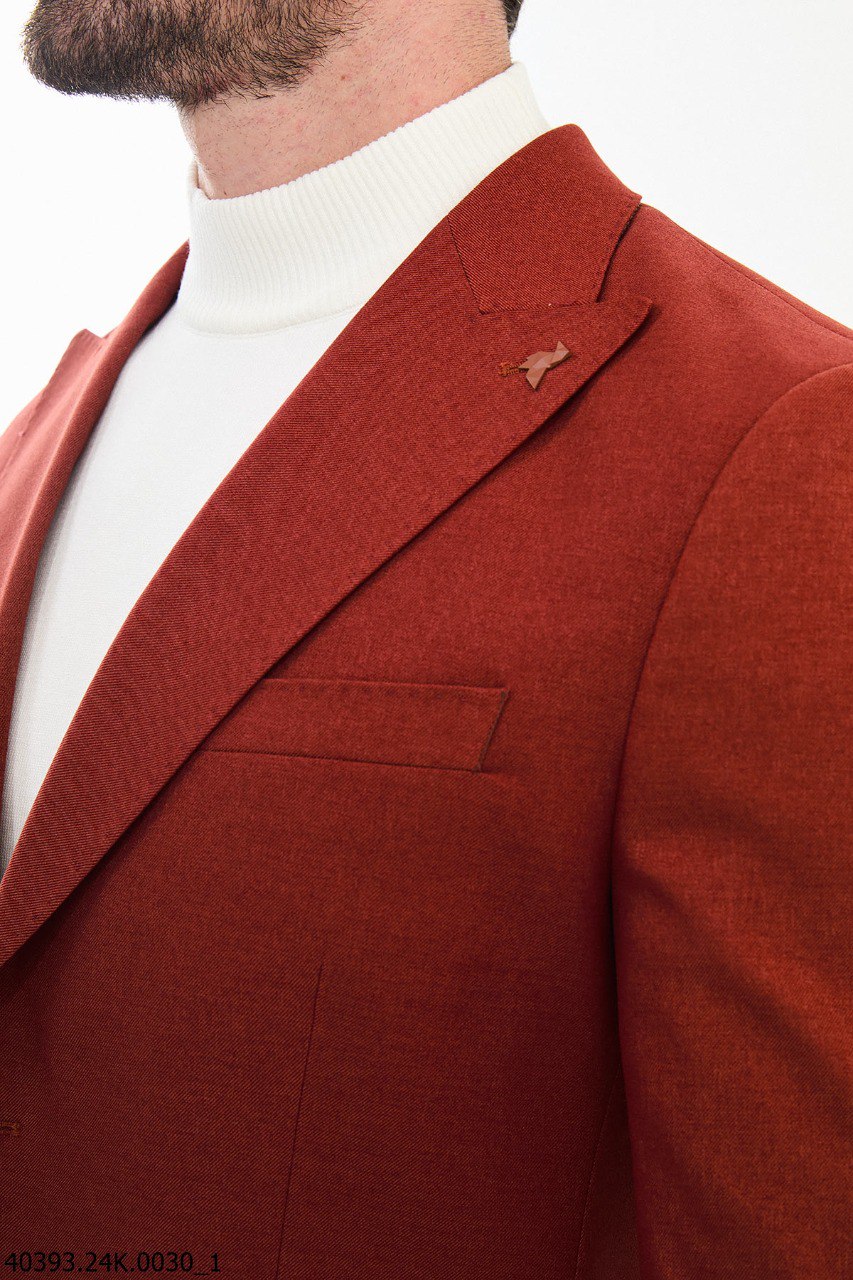 Burgundy Slim Fit Two-Button Casual Jacket