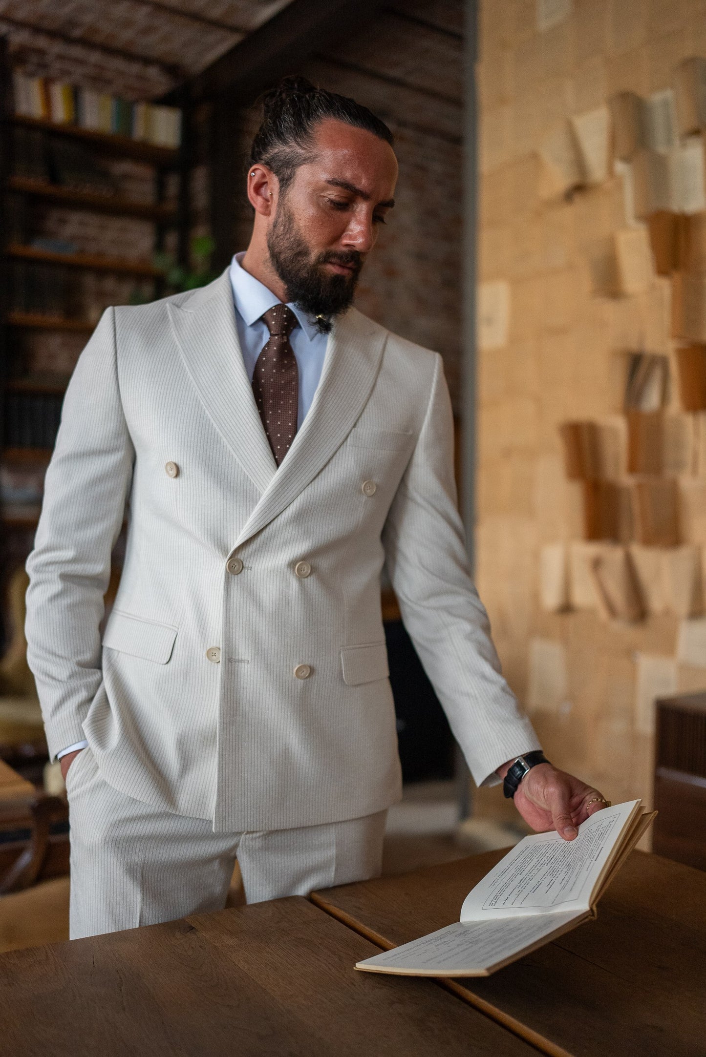 Ivory Double-Breasted Suit