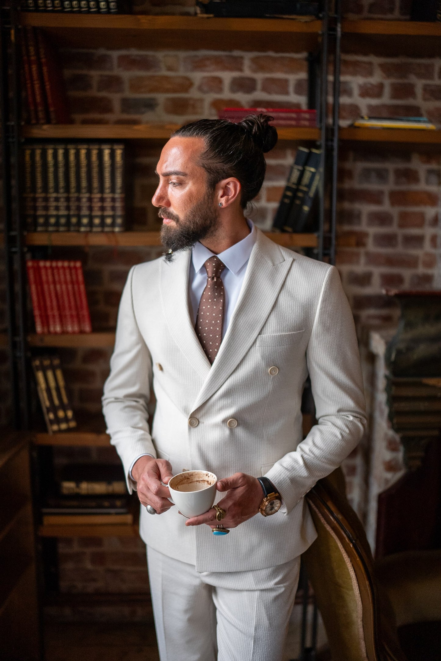 Ivory Double-Breasted Suit